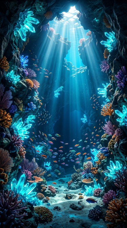 Neon Underwater Cave