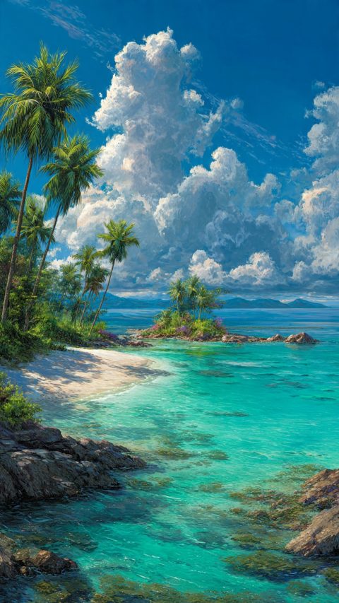 morning tropical island